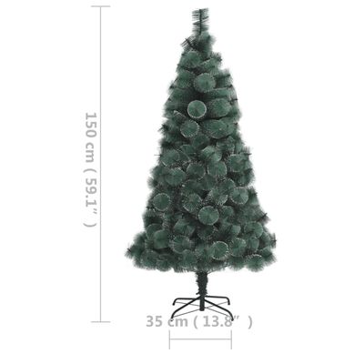 vidaXL Χριστουγεν. Δέντρο Προφωτισμένο Τεχνητό Βάση Πράσινο 150εκ PET