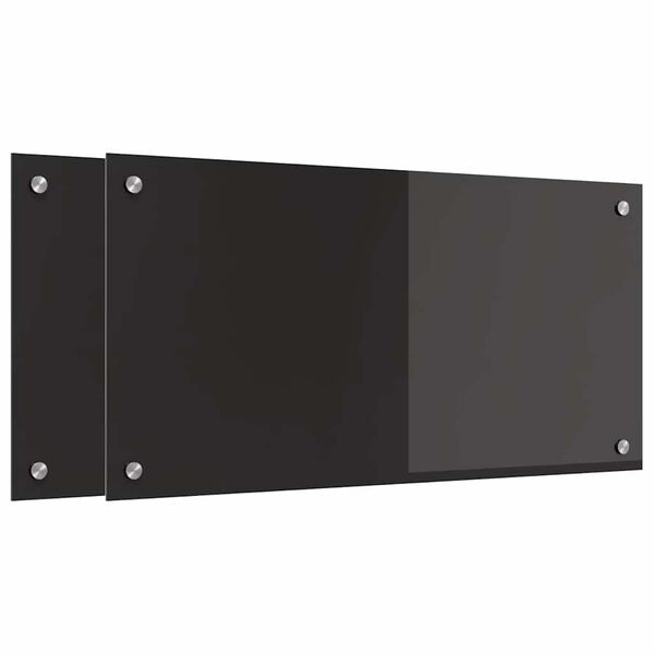 vidaXL Πίσω Πάνελ Κουζίνας Μαύρο 80 x 40 cm σκληρυμένο γυαλί