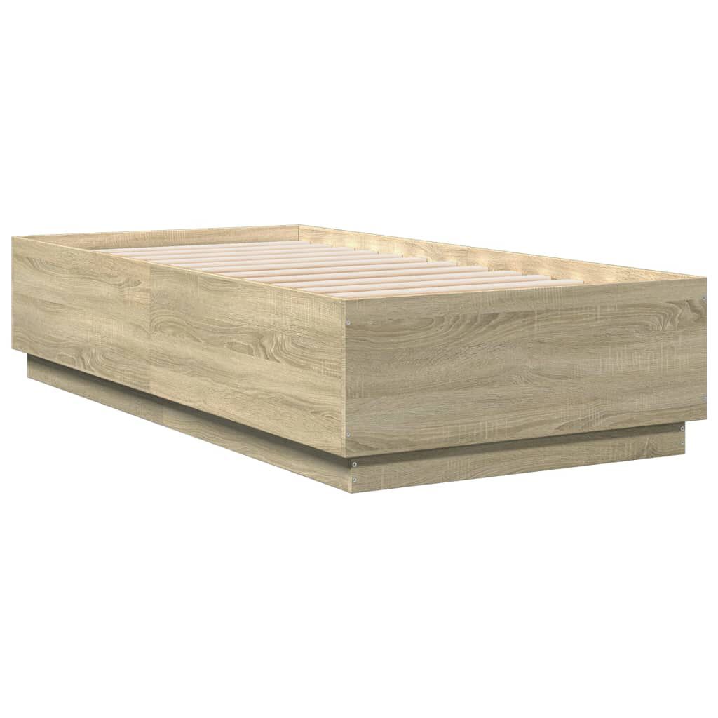 vidaXL Πλαίσιο Κρεβατιού Sonoma Δρυς 90 x 190 εκ. Επεξεργασμένο Ξύλο