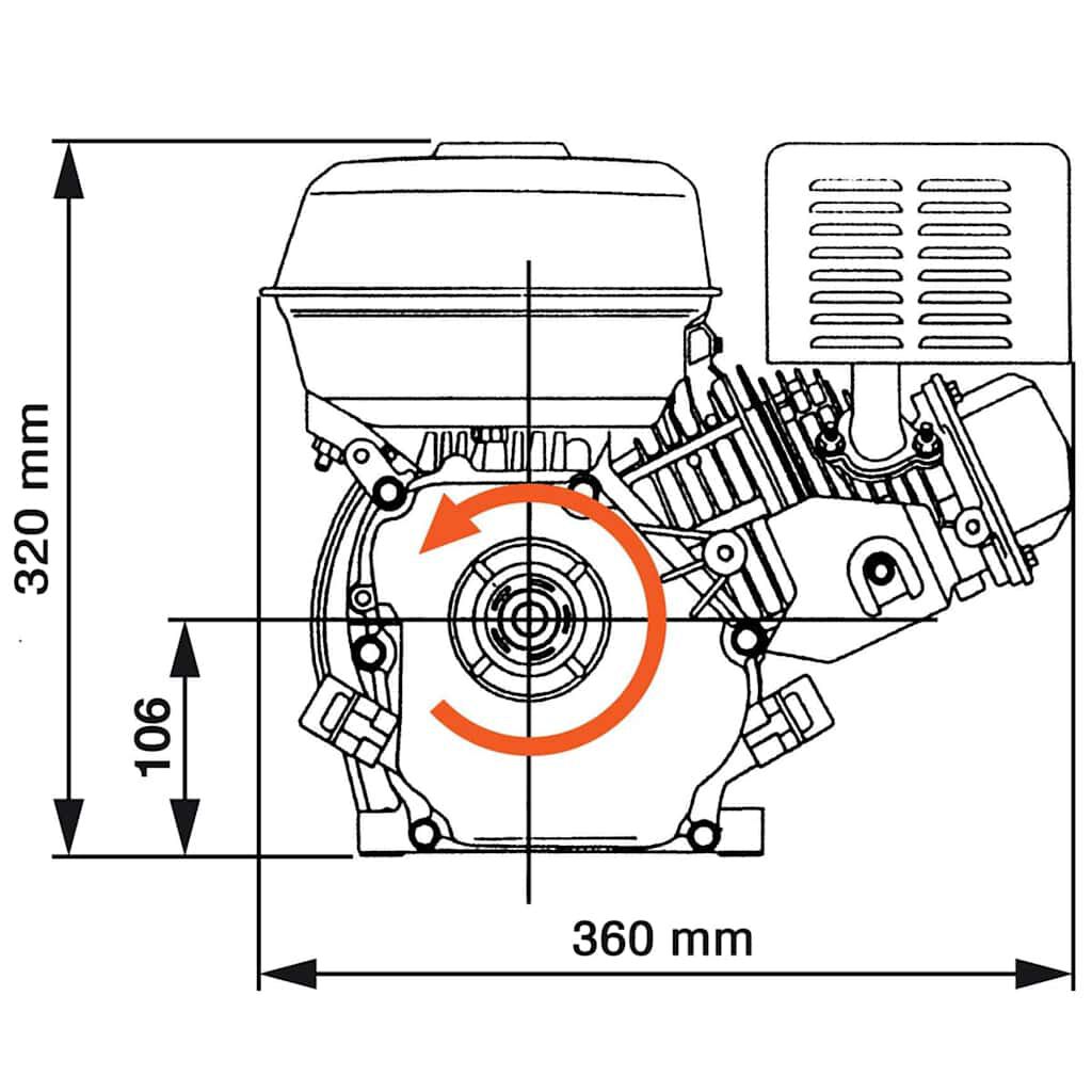 Βενζινοκινητήρας 6,5 HP 4,8 kW Μαύρος
