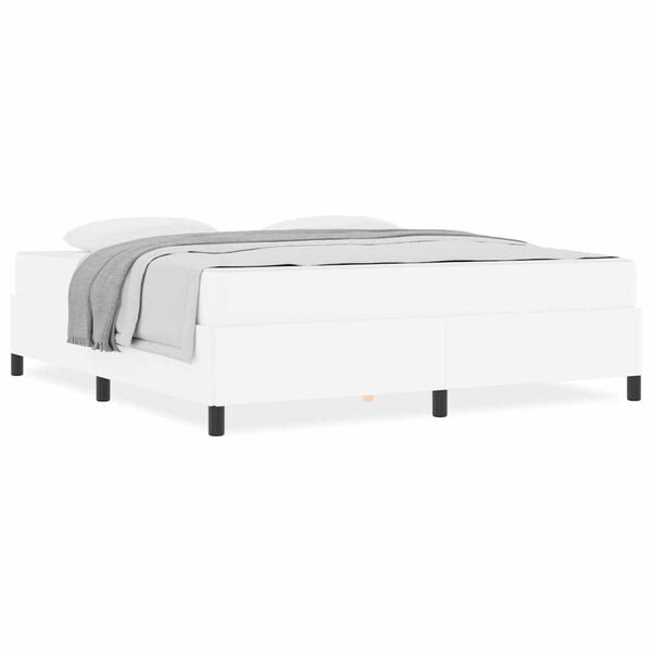 vidaXL Σκελετός κρεβατιού με στρώμα Λευκό 180 x 200 cm Τεχνητό δέρμα
