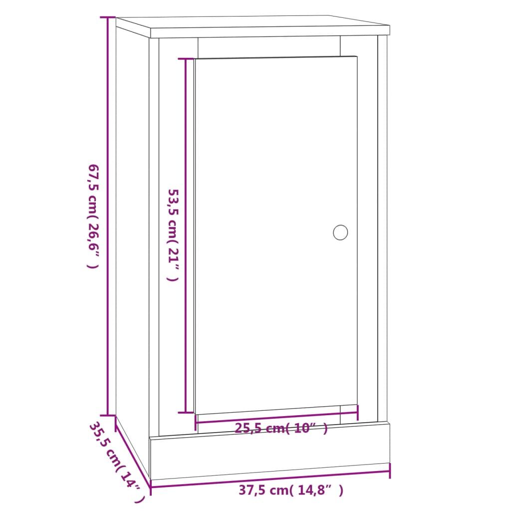 vidaXL Ντουλάπι Καφέ Δρυς 37,5 x 35,5 x 67,5 εκ. Επεξεργασμένο Ξύλο