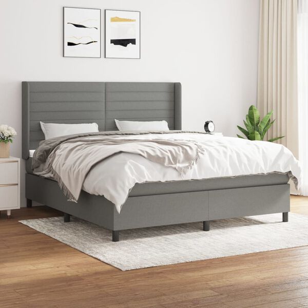 vidaXL &Kappa;&rho;&epsilon;&beta;ά&tau;&iota; Boxspring &mu;&epsilon; &Sigma;&tau;&rho;ώ&mu;&alpha; &Sigma;&kappa;&omicron;ύ&rho;&omicron; &Gamma;&kappa;&rho;&iota; 160x200 &epsilon;&kappa; &Upsilon;&phi;&alpha;&sigma;&mu;ά&tau;&iota;&nu;&omicron;
