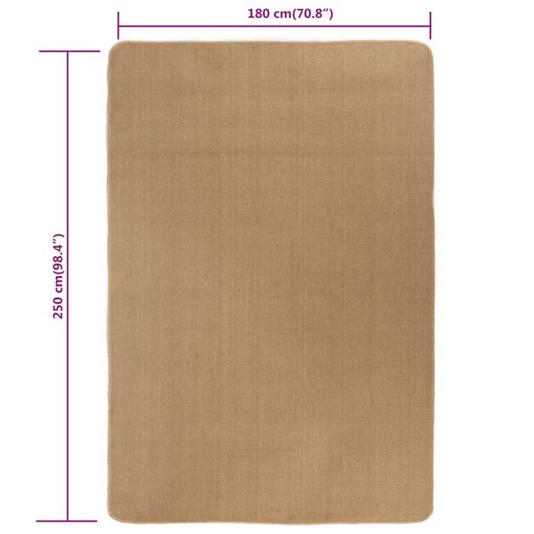 vidaXL Χαλί 180 x 250 εκ. από Γιούτα με Υπόστρωμα από Λάτεξ