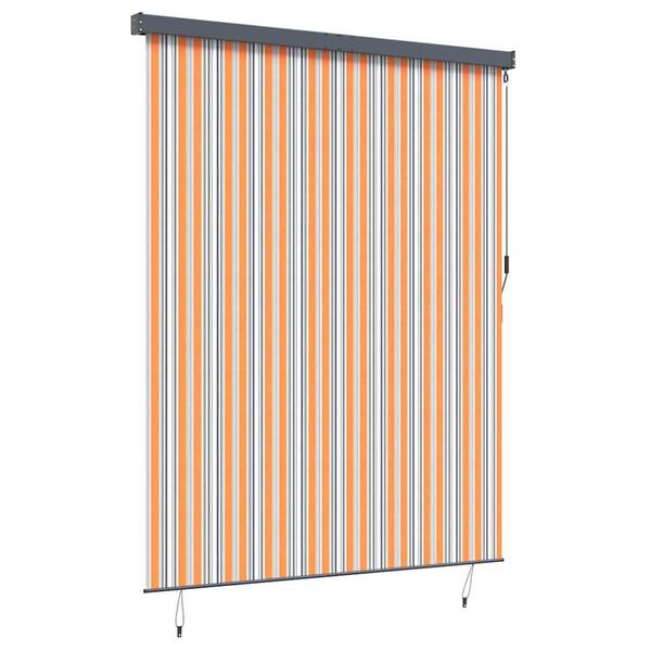 vidaXL Εξωτερικό ρολό Striped Κίτρινο και μπλε 200 x 250 εκ. ύφασμα