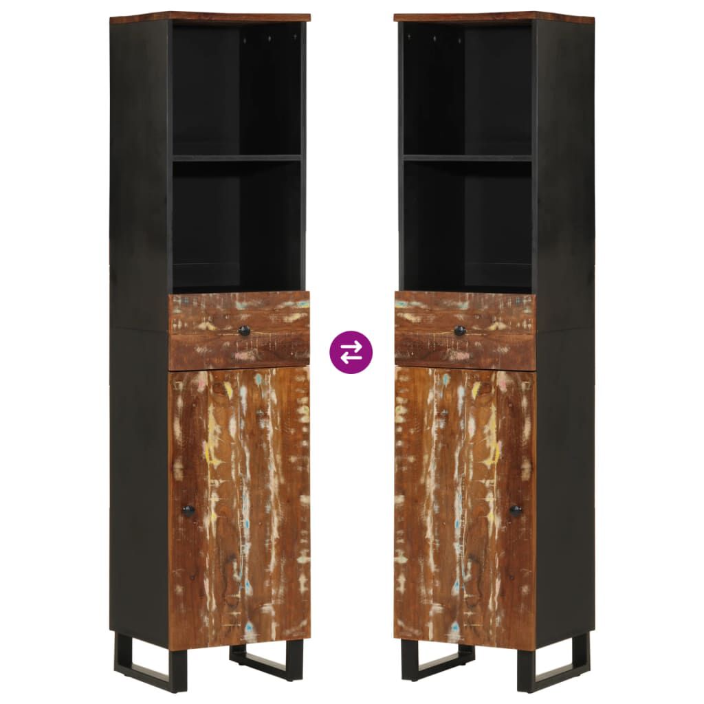 vidaXL Ντουλάπι Μπάνιου 38 x 33 x 160 εκ. από Μασίφ Ανακυκλωμένο Ξύλο