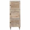 vidaXL Highboard &mu;&epsilon; &rho;ά&phi;&iota; &Lambda;&epsilon;&upsilon;&kappa;ό 40 x 33 x 110 &epsilon;&kappa; &Mu;&alpha;&sigma;ί&phi; &xi;ύ&lambda;&omicron; &mu;ά&nu;&gamma;&kappa;&omicron;