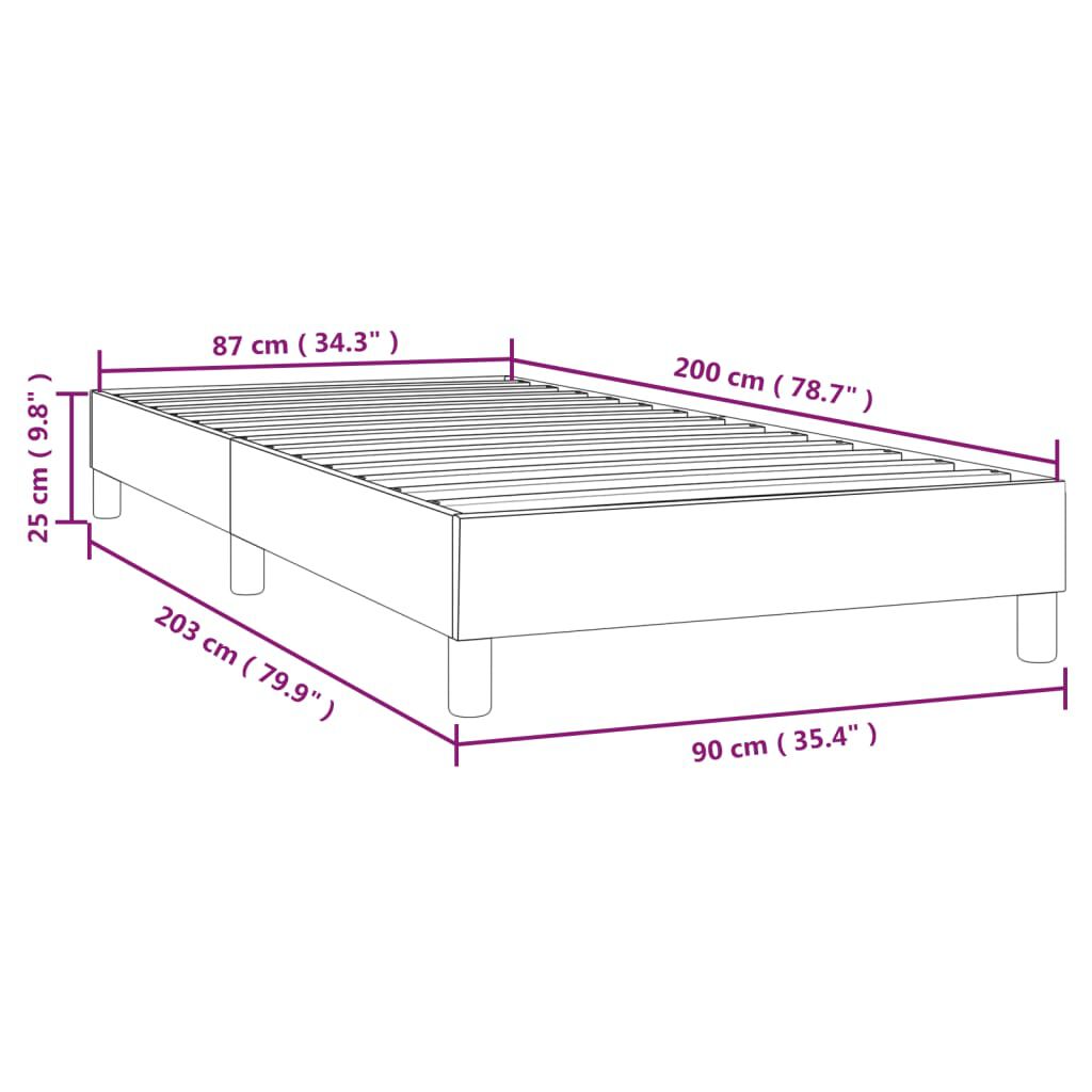 vidaXL Σκελετός Κρεβατιού Χωρίς Στρώμα Taupe 90x200 εκ. Υφασμάτινο
