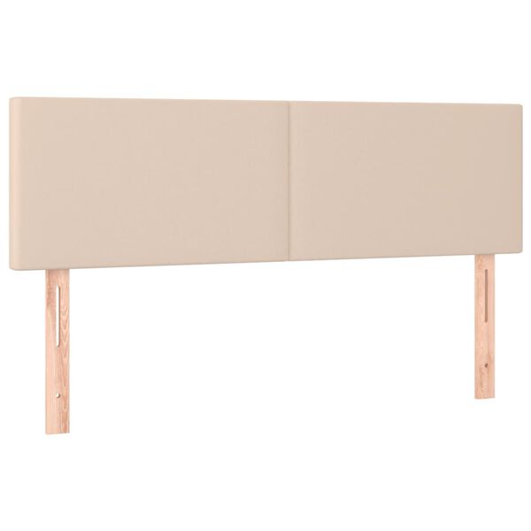 vidaXL Κρεβάτι Boxspring με Στρώμα Καπουτσίνο 140x190εκ.από Συνθ.Δέρμα