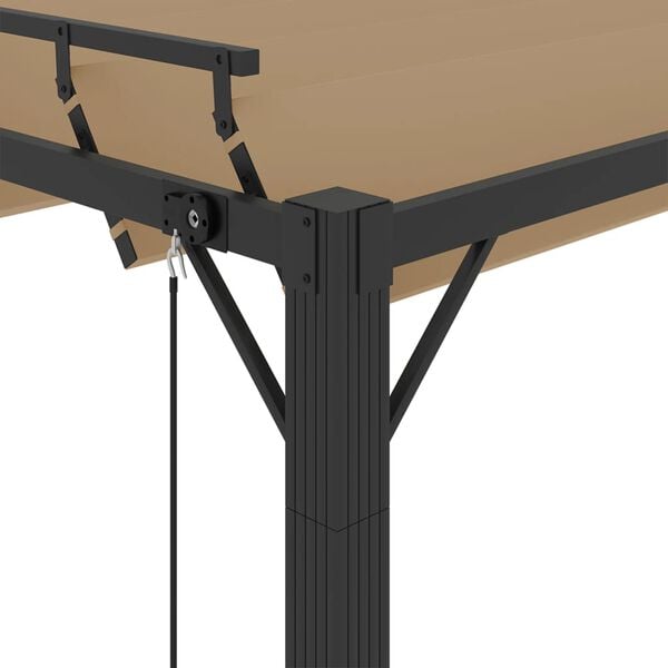 vidaXL Κιόσκι με Ανοιγόμενη Οροφή Taupe 3 x 4 μ. Ύφασμα και Αλουμίνιο