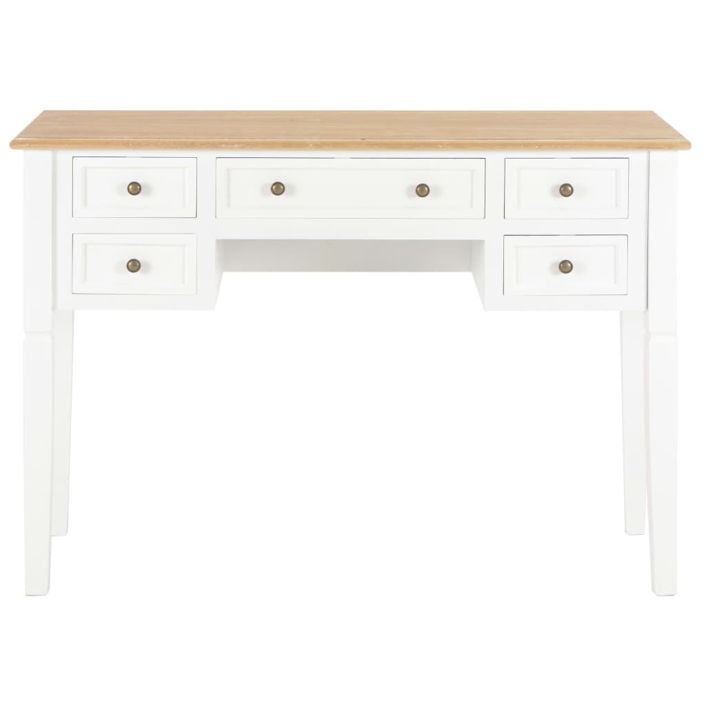 vidaXL Γραφείο Λευκό 109,5 x 45 x 77,5 εκ. Ξύλινο
