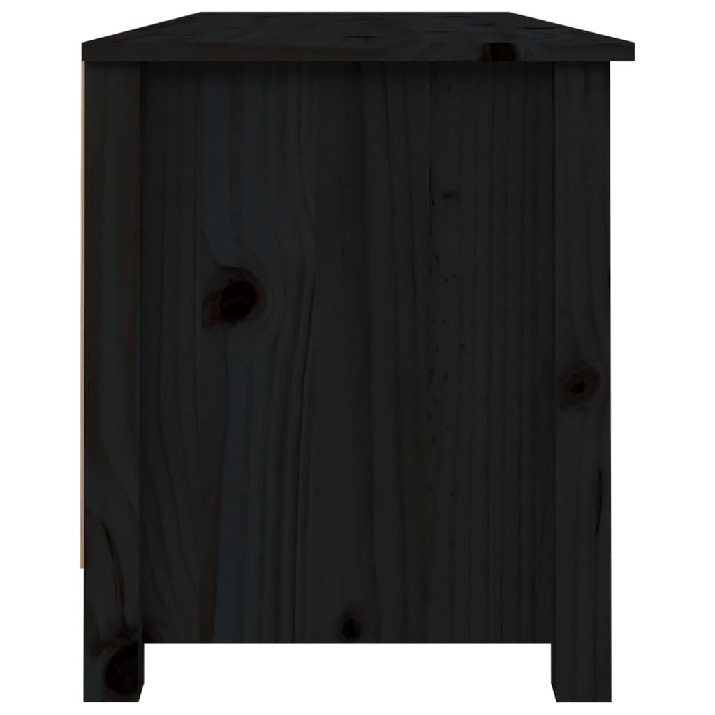 vidaXL Παπουτσοθήκη Μαύρο 110 x 38 x 45,5 εκ. από Μασίφ Ξύλο Πεύκου