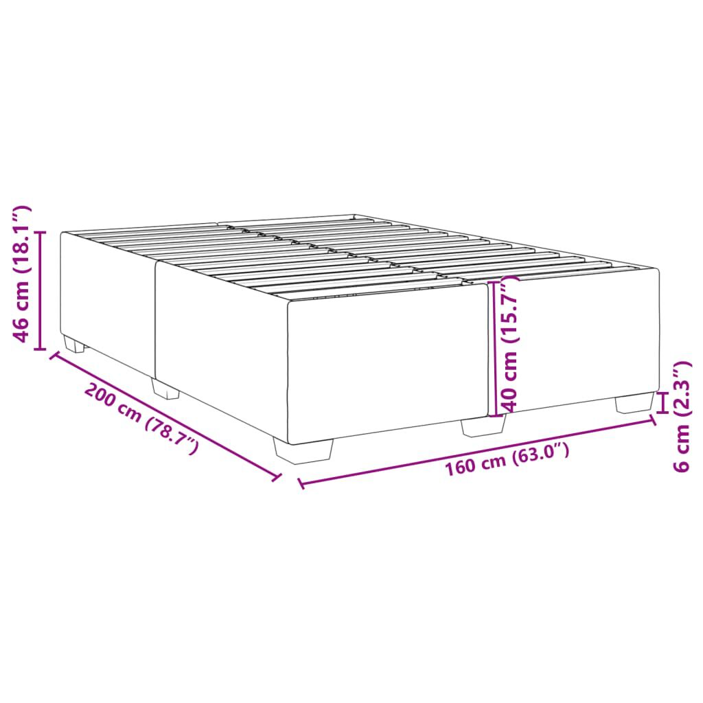 vidaXL Πλαίσιο Κρεβατιού Ροζ 160x200 εκ. Βελούδινο