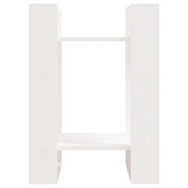 vidaXL Βιβλιοθήκη/Διαχωριστικό Χώρου Λευκό 41x35x57 εκ. Μασίφ Πεύκο
