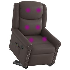 vidaXL &Mu;ό&nu;&iota;&mu;&eta; &pi;&omicron;&lambda;&upsilon;&theta;&rho;ό&nu;&alpha; &mu;&alpha;&sigma;ά&zeta; Shiny Brown Faux Leather