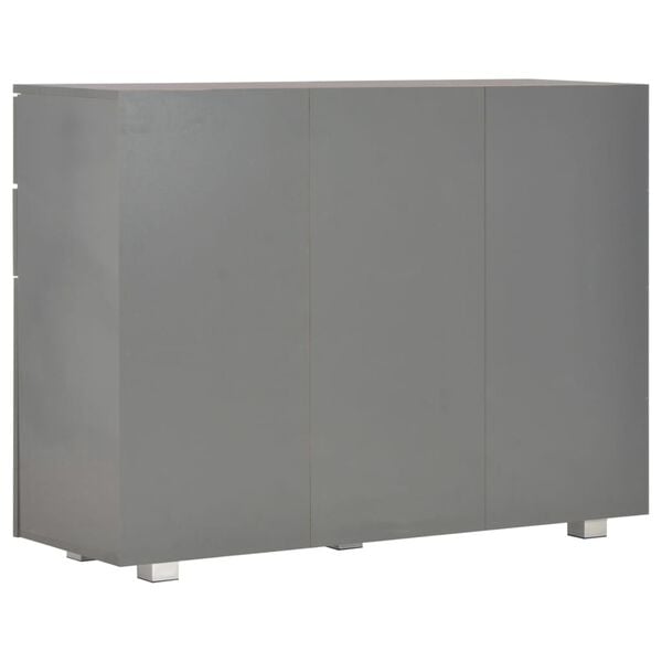 vidaXL Μπουφές Γυαλιστερός Γκρι 107x35x80,5 εκ.