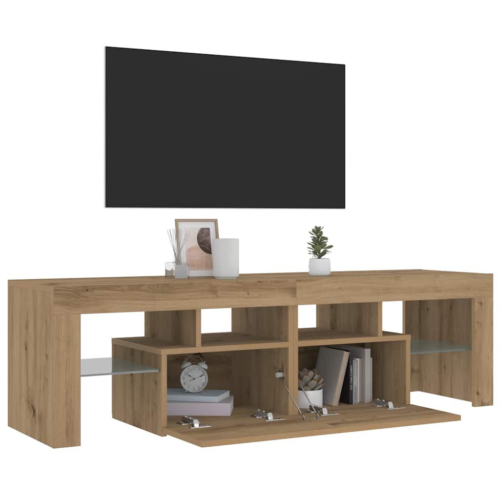vidaXL Έπιπλο Τηλεόρασης με LED Αρτισιανή Δρυς 140x36,5x40εκ Επεξ.Ξύλο