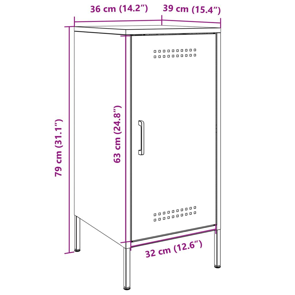vidaXL Ντουλάπια 2 Τεμ. Ροζ 36 x 39 x 79 εκ. από Χάλυβα