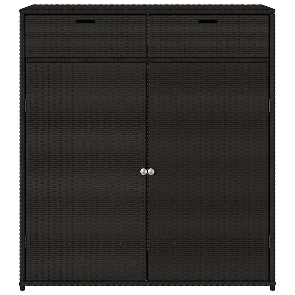 vidaXL Ντουλάπι Αποθήκευσης Κήπου Μαύρο 105x55x113 εκ. από Συνθ. Ρατάν