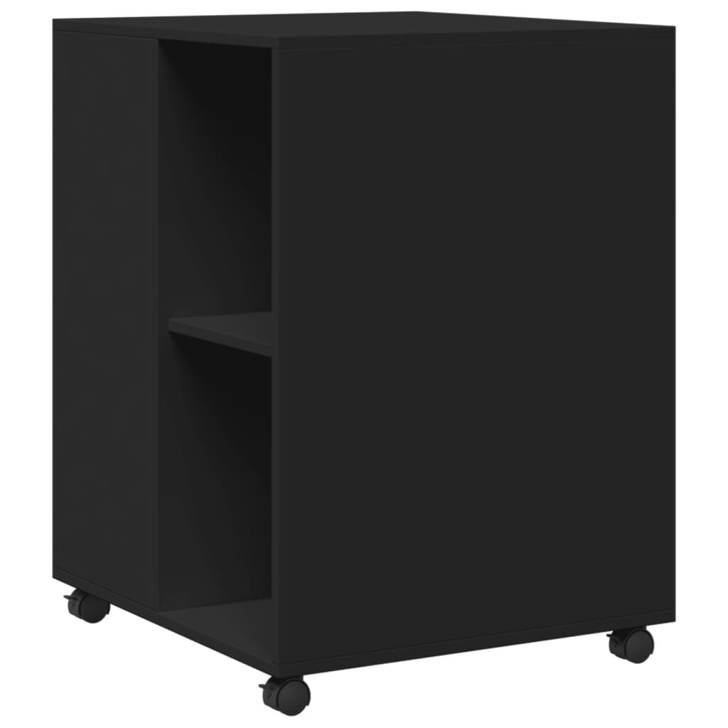 vidaXL Βοηθητικό Τραπέζι με Ρόδες Μαύρο 55x60x78 εκ. Επεξ. Ξύλο