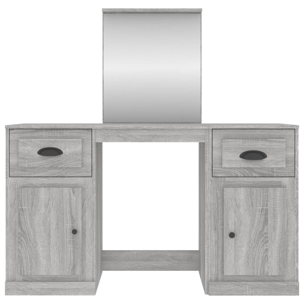 vidaXL Μπουντουάρ με Καθρέφτη Γκρι Sonoma 130x50x132,5 εκ.