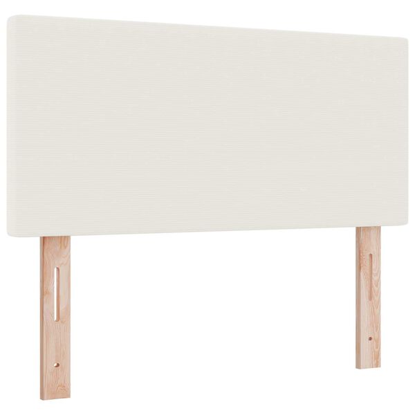 vidaXL Κρεβάτι Box Spring με Στρώμα & LED Κρεμ 80x200 εκ Κορντούρα