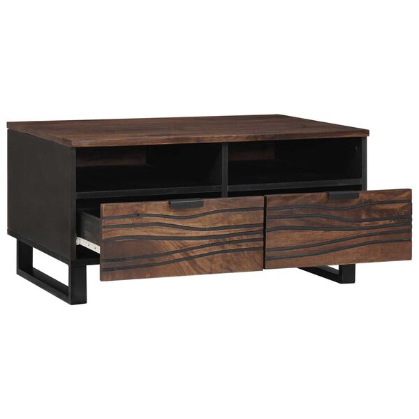 vidaXL Τραπεζάκι σαλονιού with Drawer Καφέ και Μαύρο 80 x 54 x 40 εκ