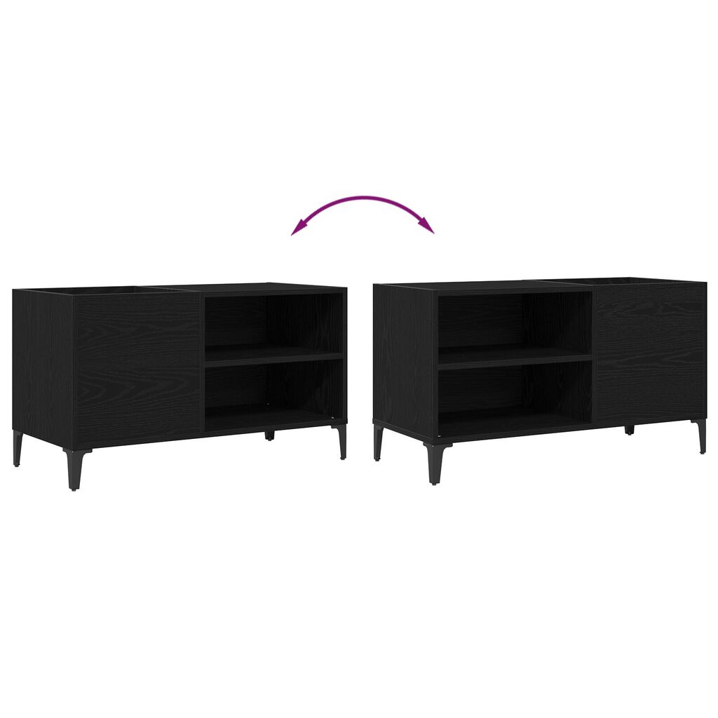 vidaXL Ντουλάπα Δίσκων Μαύρη Δρυς 84,5x38x48 εκ Επεξεργασμένο Ξύλο