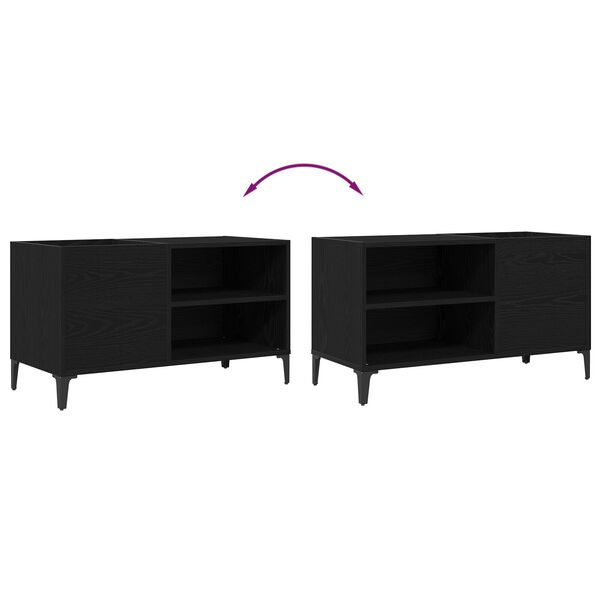 vidaXL Ντουλάπα Δίσκων Μαύρη Δρυς 84,5x38x48 εκ Επεξεργασμένο Ξύλο