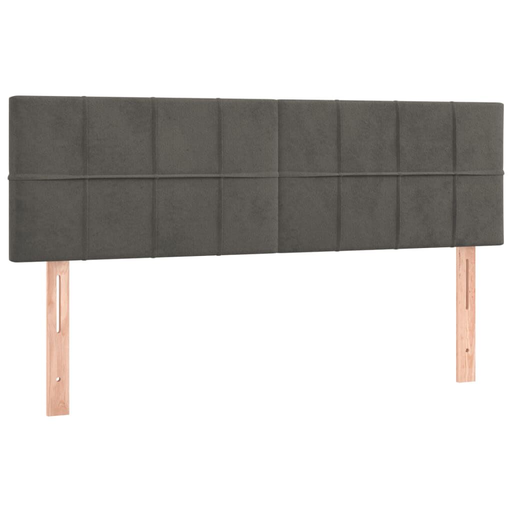 vidaXL Κεφαλάρια Κρεβατιού 2 τεμ. Σκ. Γκρι 72x5x78/88 εκ. Βελούδινα