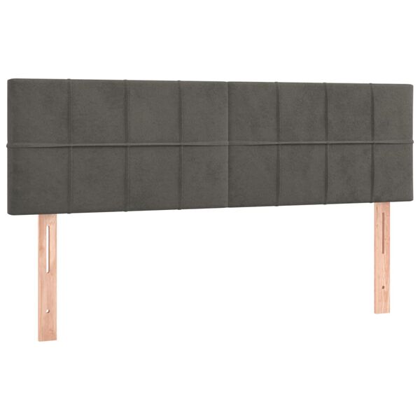 vidaXL Κεφαλάρια Κρεβατιού 2 τεμ. Σκ. Γκρι 72x5x78/88 εκ. Βελούδινα