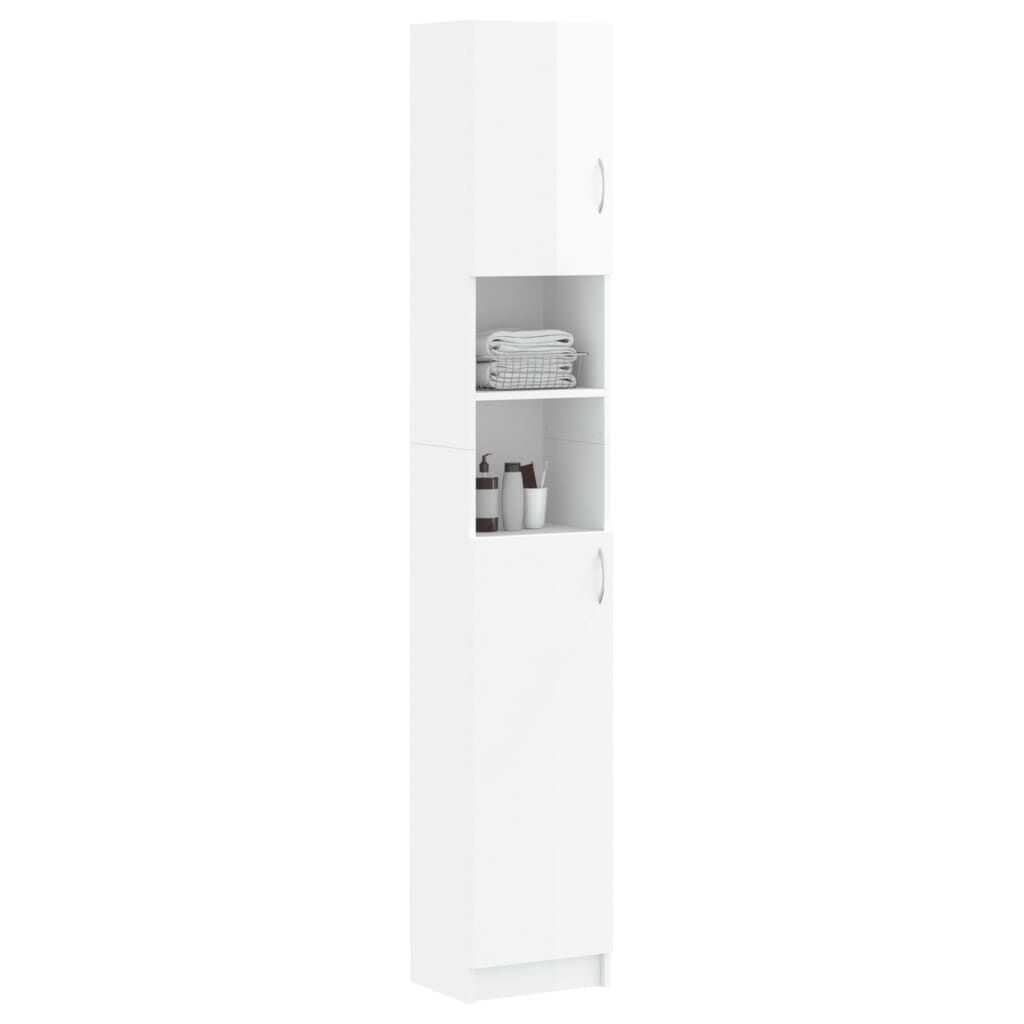 vidaXL Στήλη Μπάνιου Γυαλιστερό Λευκό 32 x 25,5 x 190 εκ. Επεξ. Ξύλο