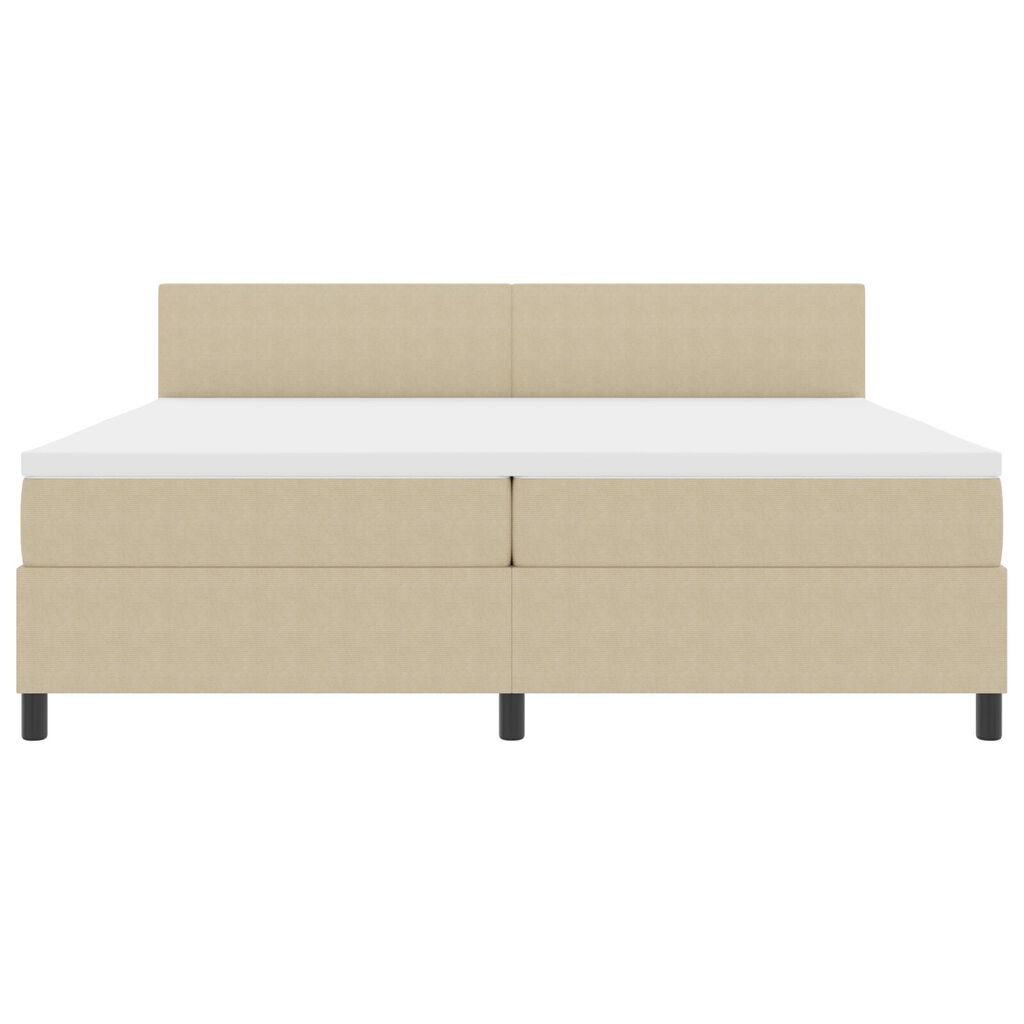 vidaXL Κρεβάτι Box Spring με Στρώμα & LED Φως Πράσινο Γκρι 200x200 cm από Ύφασμα Κόρντουροϊ