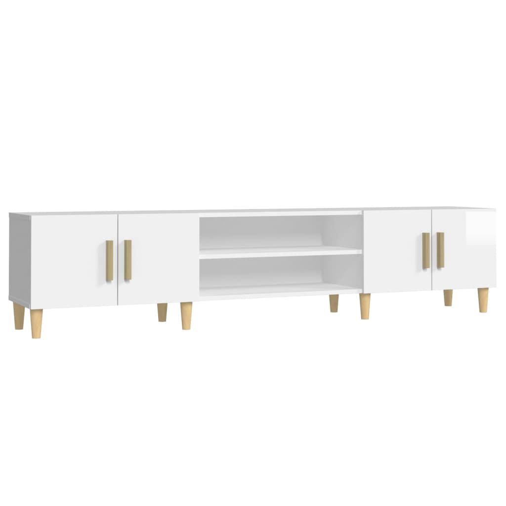 vidaXL Έπιπλο Τηλεόρασης Γυαλ. Λευκό 180x31,5x40 εκ Επεξεργασμένο Ξύλο