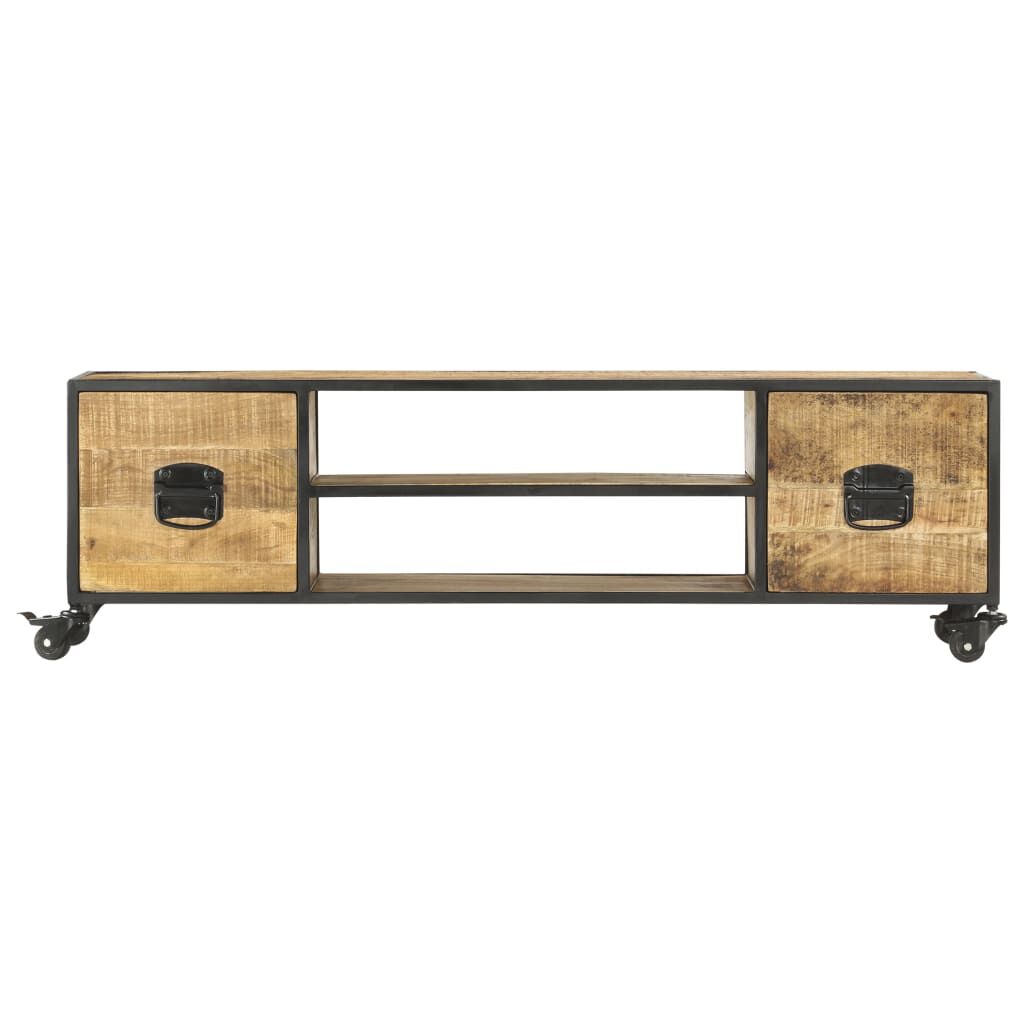 vidaXL Έπιπλο Τηλεόρασης 130 x 30 x 39 εκ. από Μασίφ Ξύλο Μάνγκο