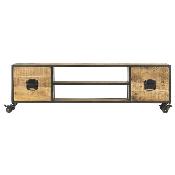vidaXL Έπιπλο Τηλεόρασης 130 x 30 x 39 εκ. από Μασίφ Ξύλο Μάνγκο