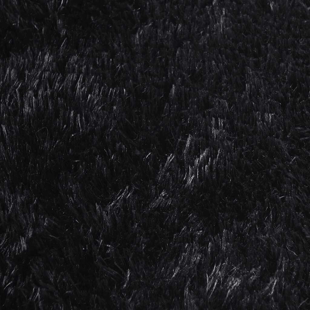 vidaXL Χαλί Shaggy με Ψηλό Πέλος NAVARRA Μαύρο 120x120 εκ. πολυεστέρας