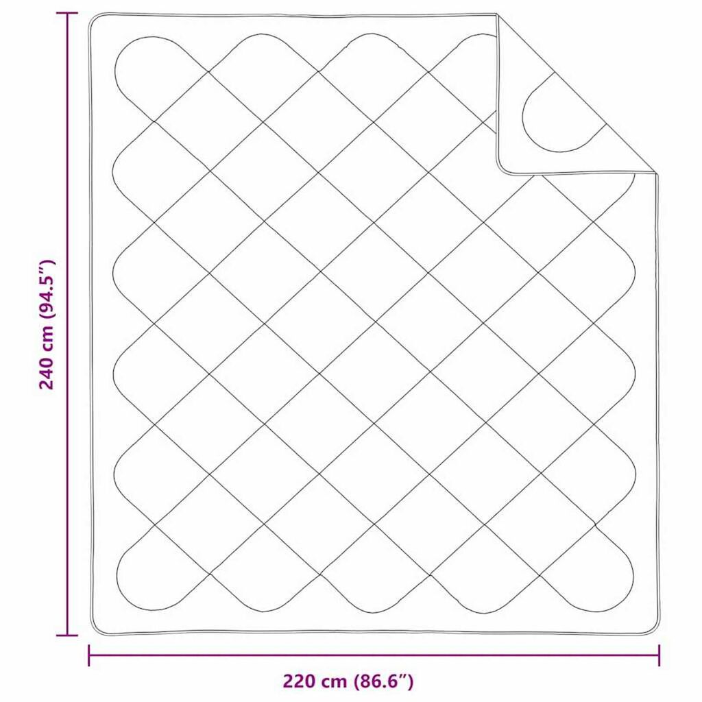 vidaXL Σετ Κουβέρτας με μαξιλάρι 3 pcs Λευκό 240 x 220 cm Μικροΐνες