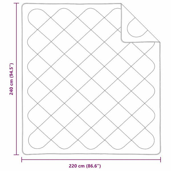 vidaXL Σετ Κουβέρτας με μαξιλάρι 3 pcs Λευκό 240 x 220 cm Μικροΐνες