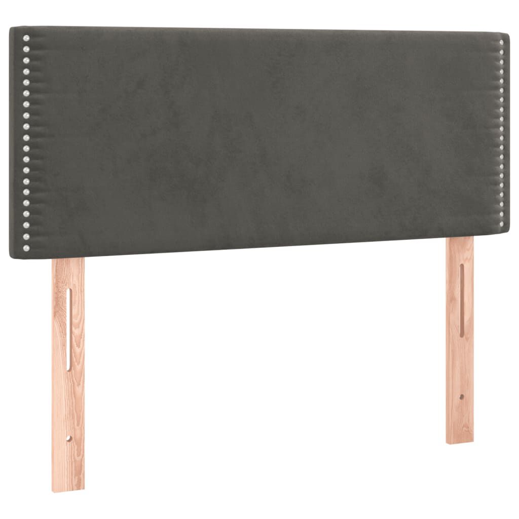 vidaXL Κρεβάτι Boxspring με Στρώμα Σκούρο Γκρι 90x190 εκ. Βελούδινο