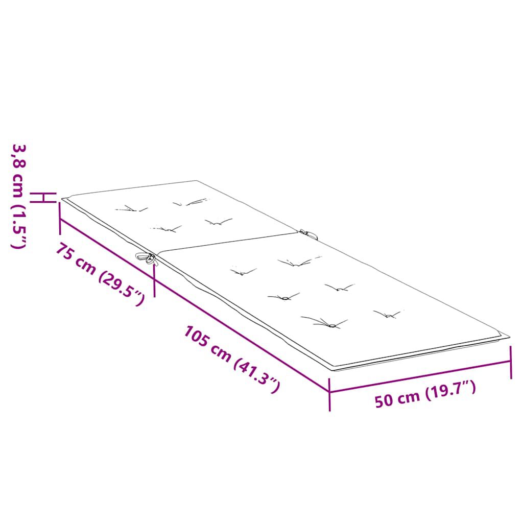 vidaXL Μαξιλάρι Σεζλόνγκ Ανθρακί (75+105) x 50 x 4 εκ. Υφασμάτινη