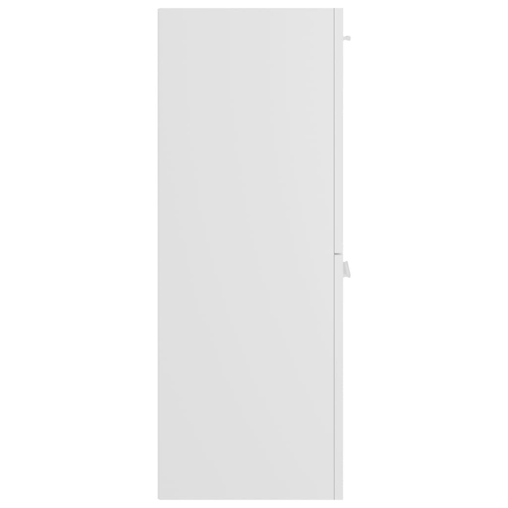 vidaXL Ντουλάπι Μπάνιου Γυαλιστερό Λευκό 30x30x80 εκ. από Επεξ. Ξύλο