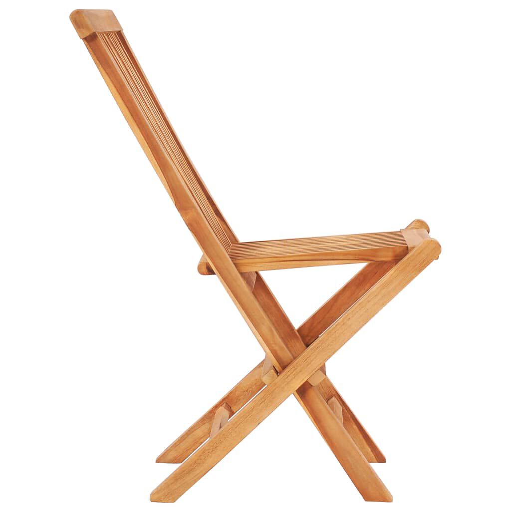 vidaXL Σετ Επίπλων Mπιστρό 3 τεμ. Μασίφ Ξύλο Teak με Μπλε Μαξιλάρια