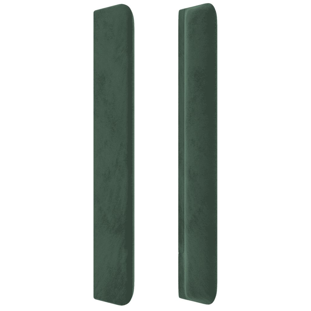 vidaXL Κρεβάτι Boxspring με Στρώμα Σκούρο Πράσινο 140x190εκ. Βελούδινο