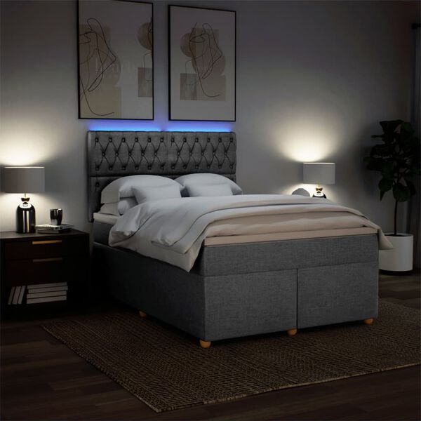 vidaXL &Kappa;&rho;&epsilon;&beta;ά&tau;&iota; Boxspring &mu;&epsilon; &Sigma;&tau;&rho;ώ&mu;&alpha; &Alpha;&nu;&omicron;&iota;&chi;&tau;ό &Gamma;&kappa;&rho;&iota; 140x190 &epsilon;&kappa;. &Upsilon;&phi;&alpha;&sigma;&mu;ά&tau;&iota;&nu;&omicron;