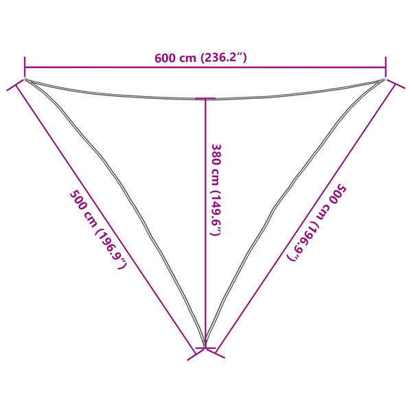 vidaXL Πανί Σκίασης Μπεζ 5 x 5 x 6 μ. από HDPE 160 γρ./μ²