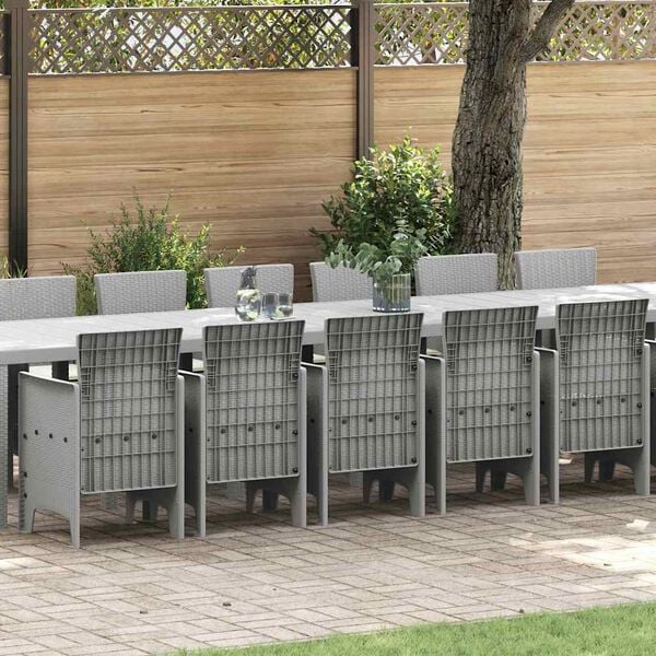 vidaXL &Sigma;&epsilon;&tau; &Tau;&rho;&alpha;&pi;&epsilon;&zeta;&alpha;&rho;ί&alpha;&sigmaf; &Kappa;ή&pi;&omicron;&upsilon; &mu;&epsilon; &Mu;&alpha;&xi;&iota;&lambda;ά&rho;&iota;&alpha; 17 pcs &Alpha;&nu;&omicron;&iota;&chi;&tau;ό &gamma;&kappa;&rho;&iota; PP