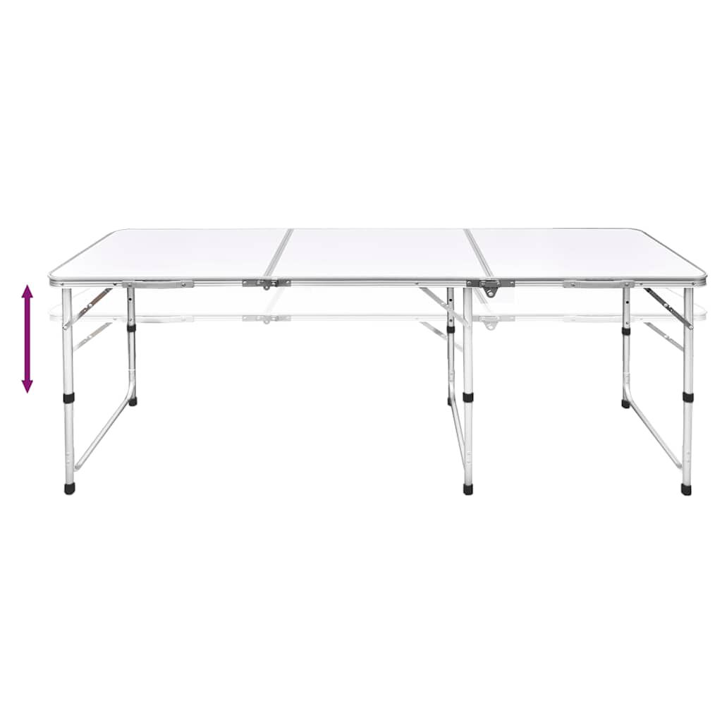Τραπέζι Camping Πτυσσόμενο Ρυθμιζόμενου Ύψους 180 x 60 εκ. Αλουμινίου