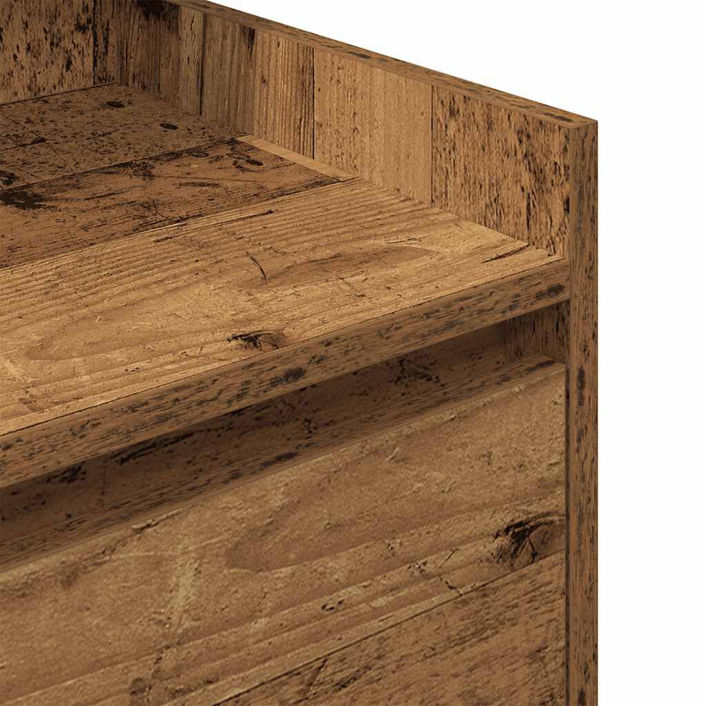 vidaXL Κομοδίνο με 2 συρτάρια Όψη Παλαιού Ξύλου 38x34x80 εκ.
