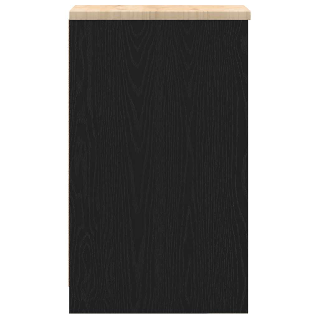 vidaXL ντουλάπι αποθήκευσης γκαράζ μαύρο 30x51x85 εκ μασίφ ξύλο πεύκο